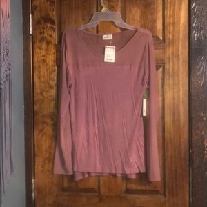 Lilac purple mesh sleeve shirt